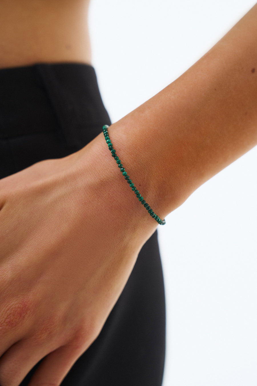 Malachite faceted bracelet