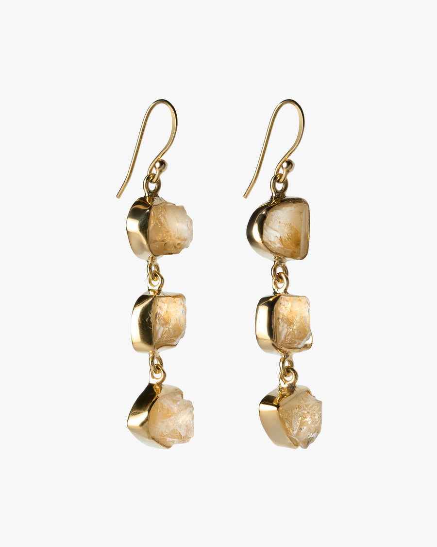 Citrine triple 18K earrings
