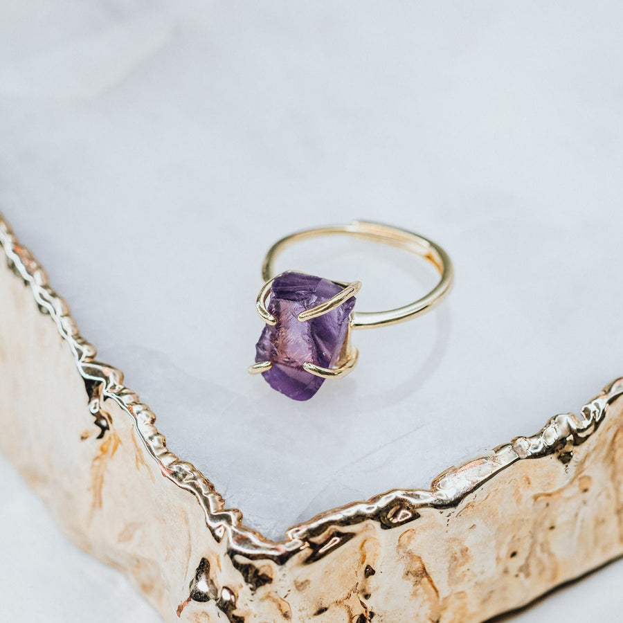 Amethyst adjustable ring