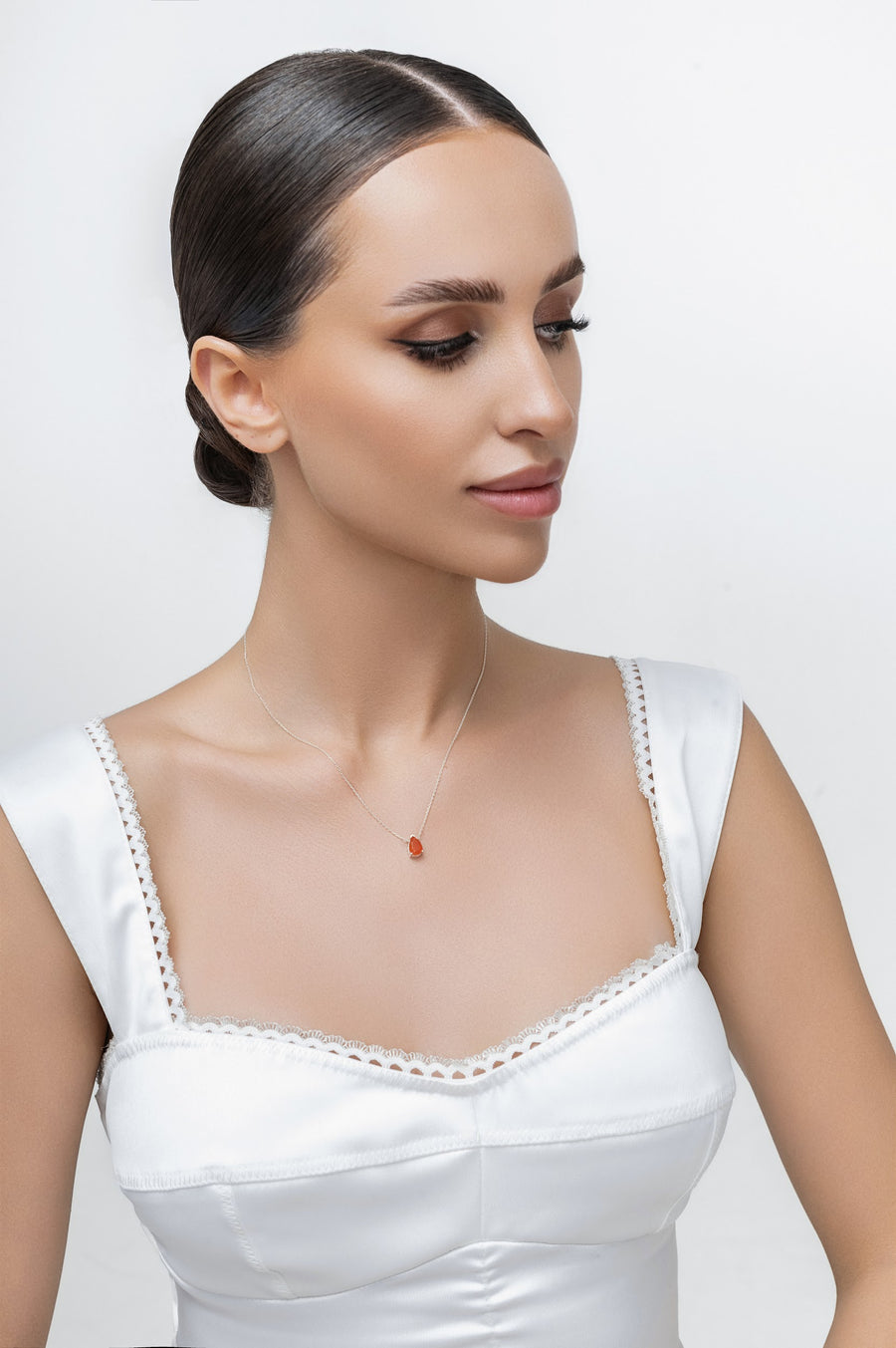 Carnelian teardrop necklace