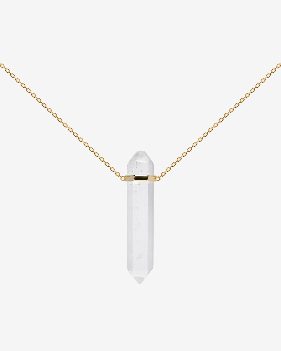 Statement clear quartz necklace