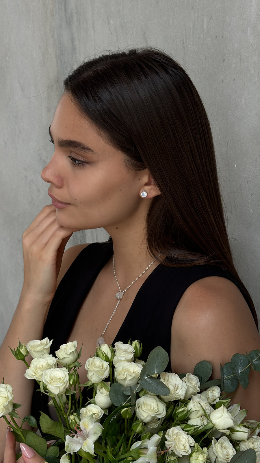 Boucles d'oreilles rondes en pierre de lune