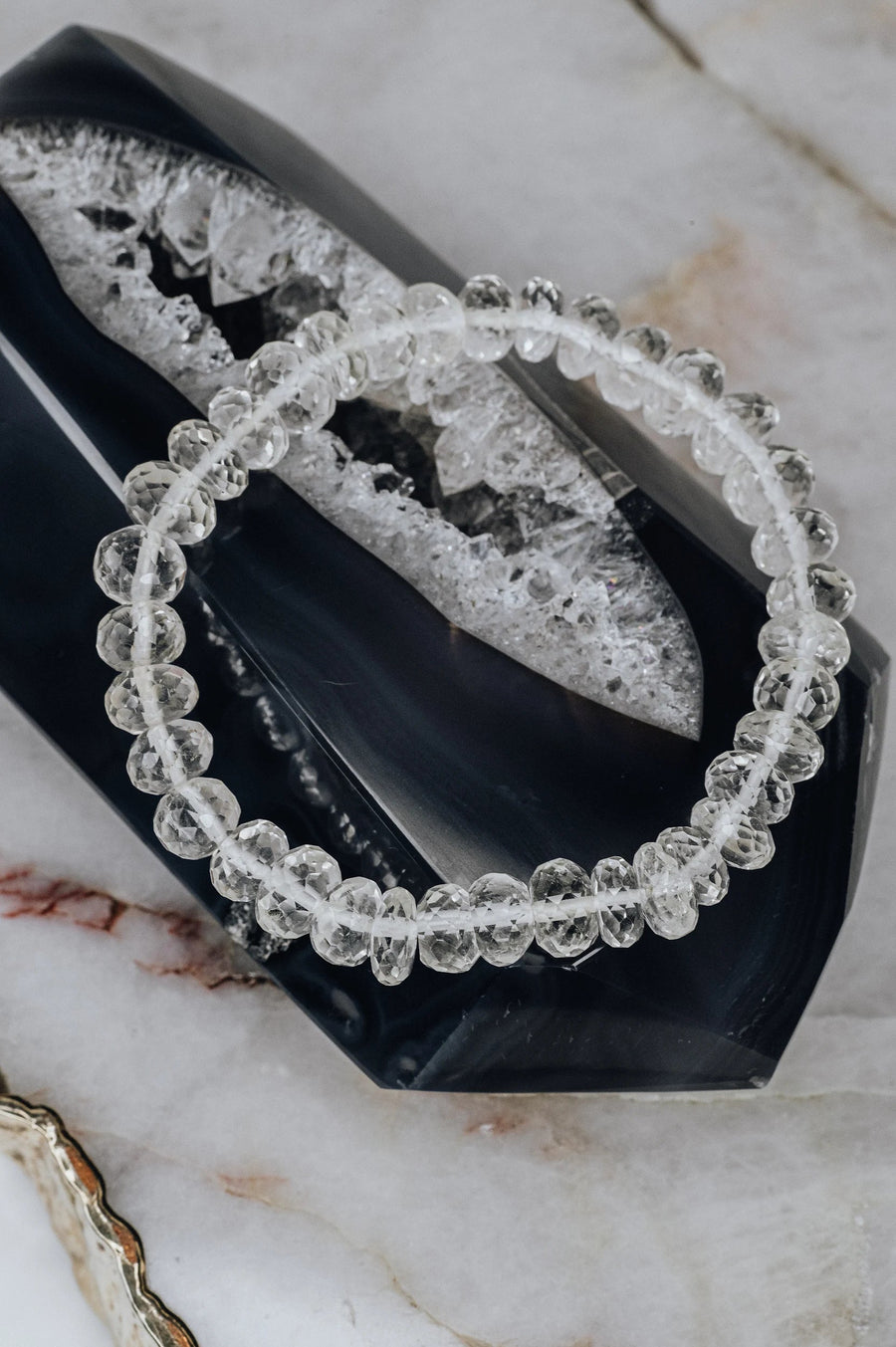 Bracelet à facettes en quartz clair