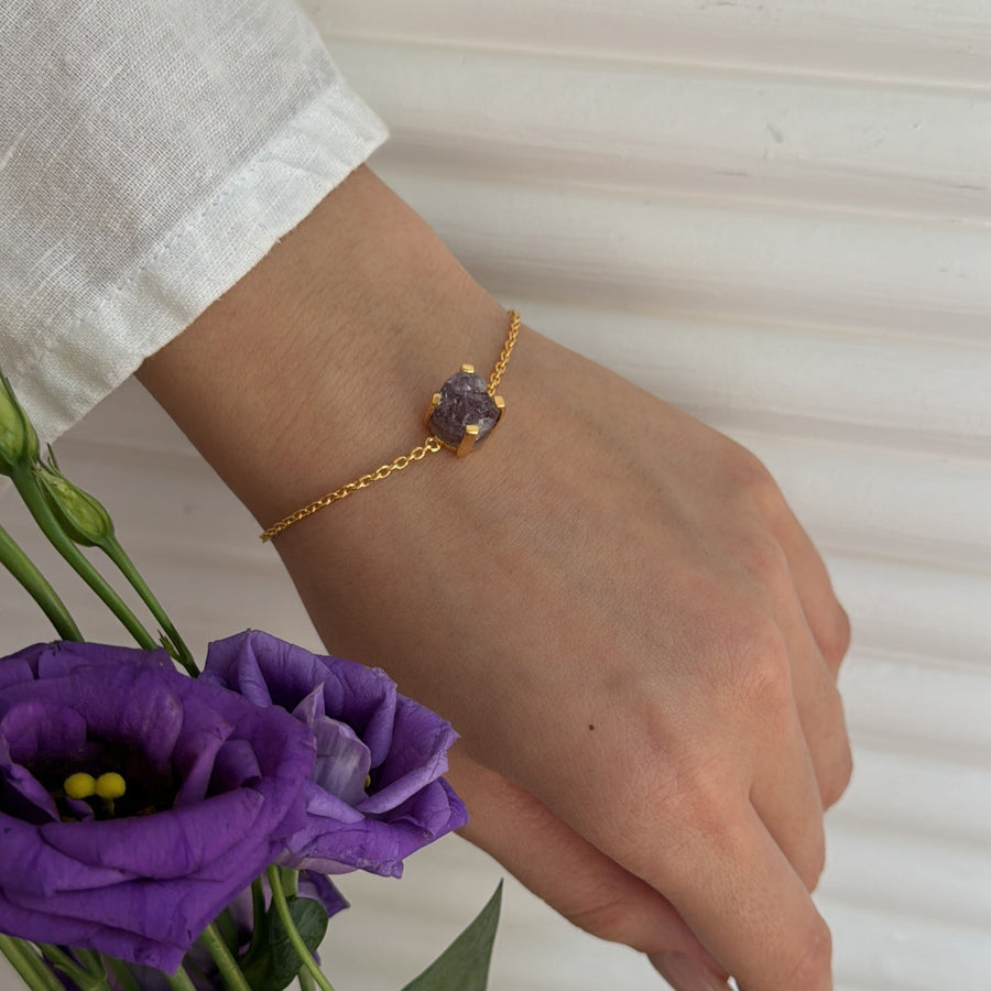 Amethyst druzy 18K bracelet