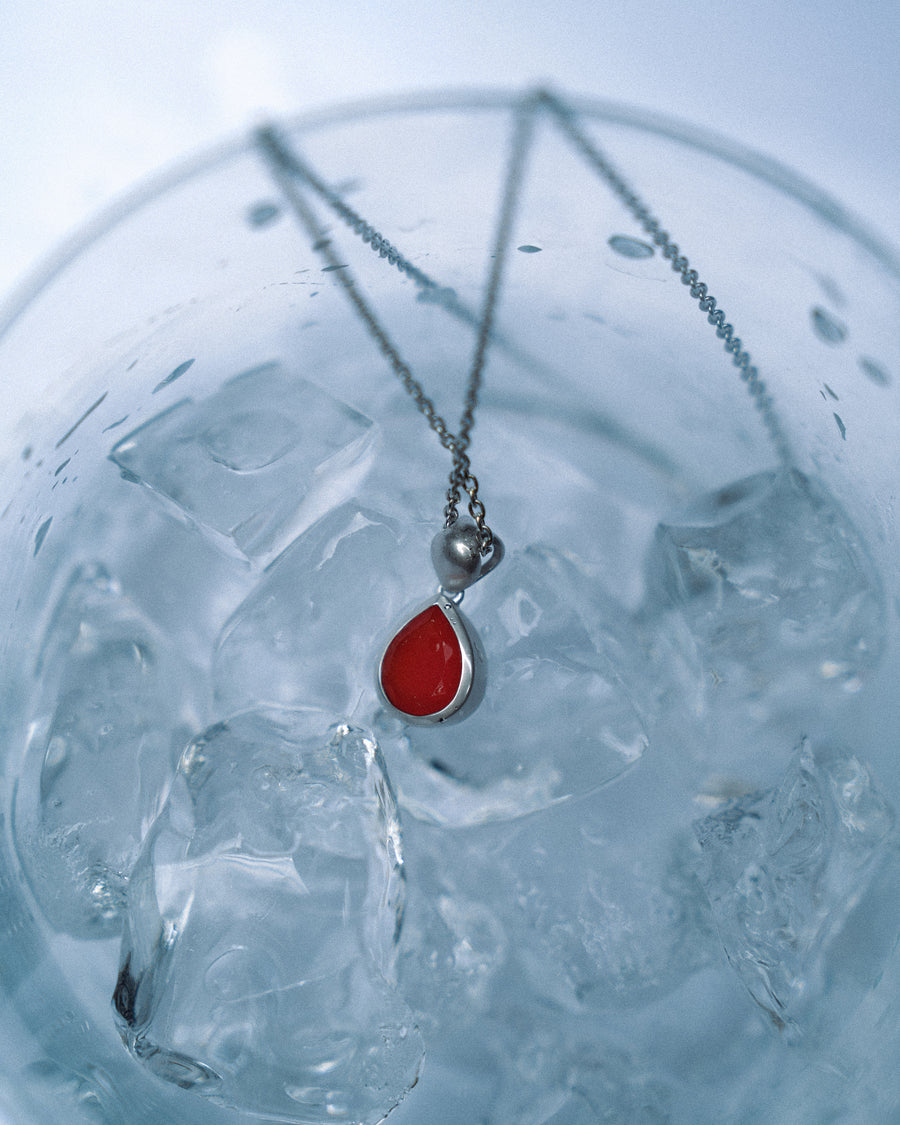 Carnelian teardrop necklace
