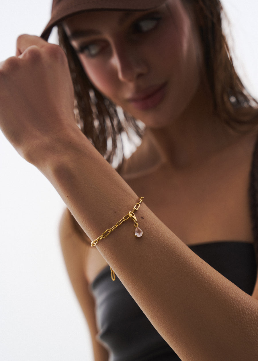Charm en Quartz Rose 18K