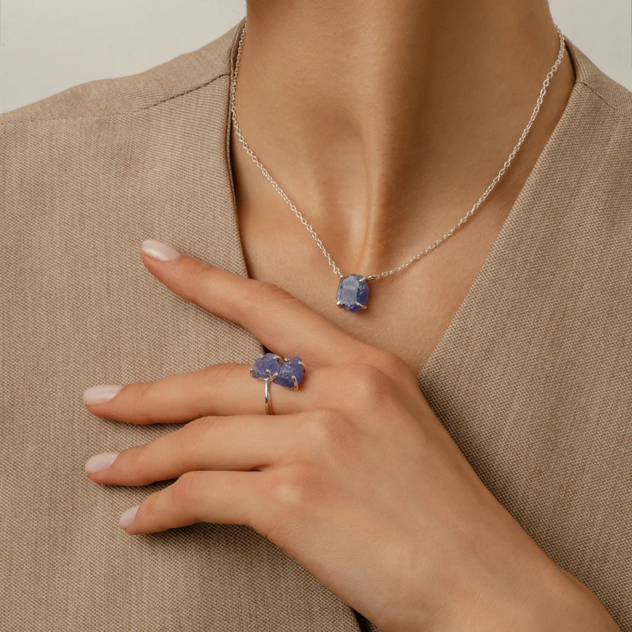 Bague double en tanzanite