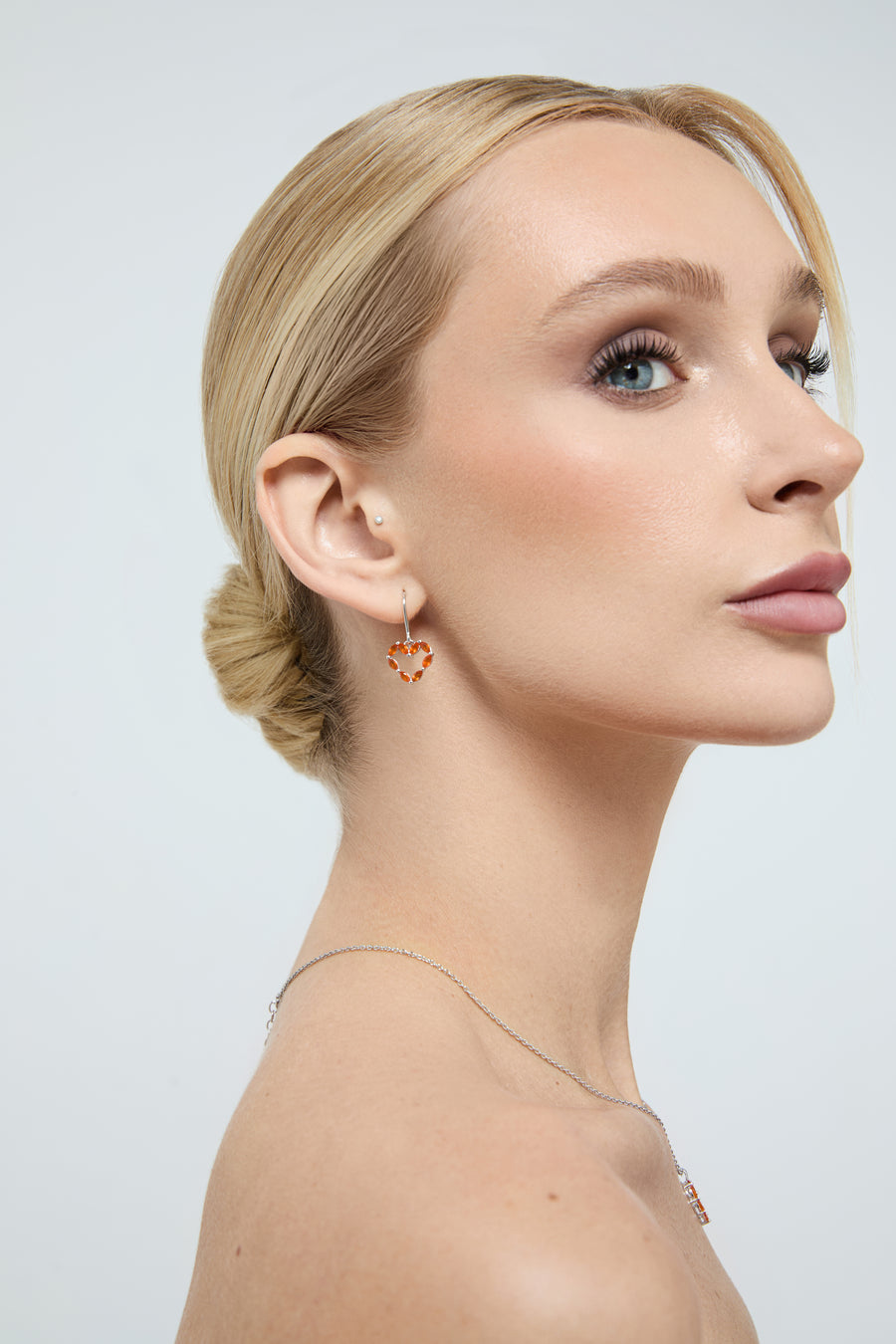 Boucles d’oreilles Cœur en Cornaline