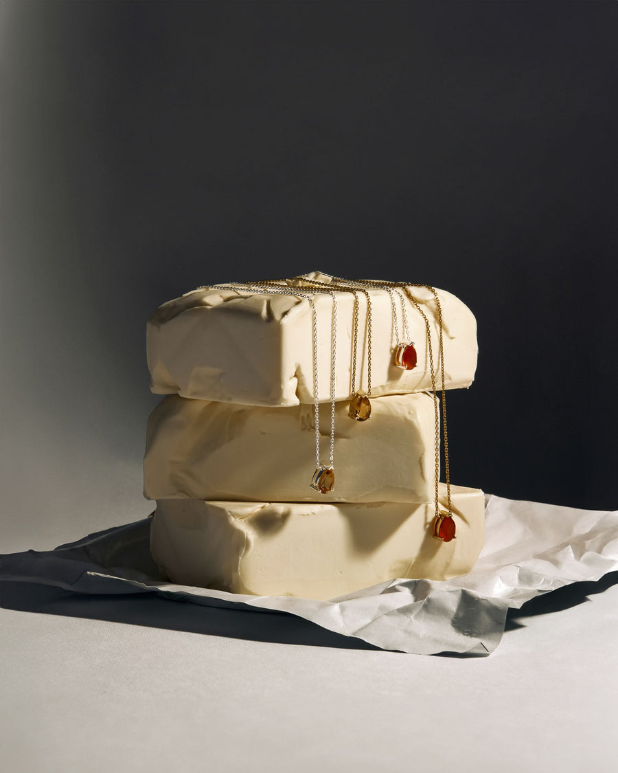 Carnelian teardrop necklace