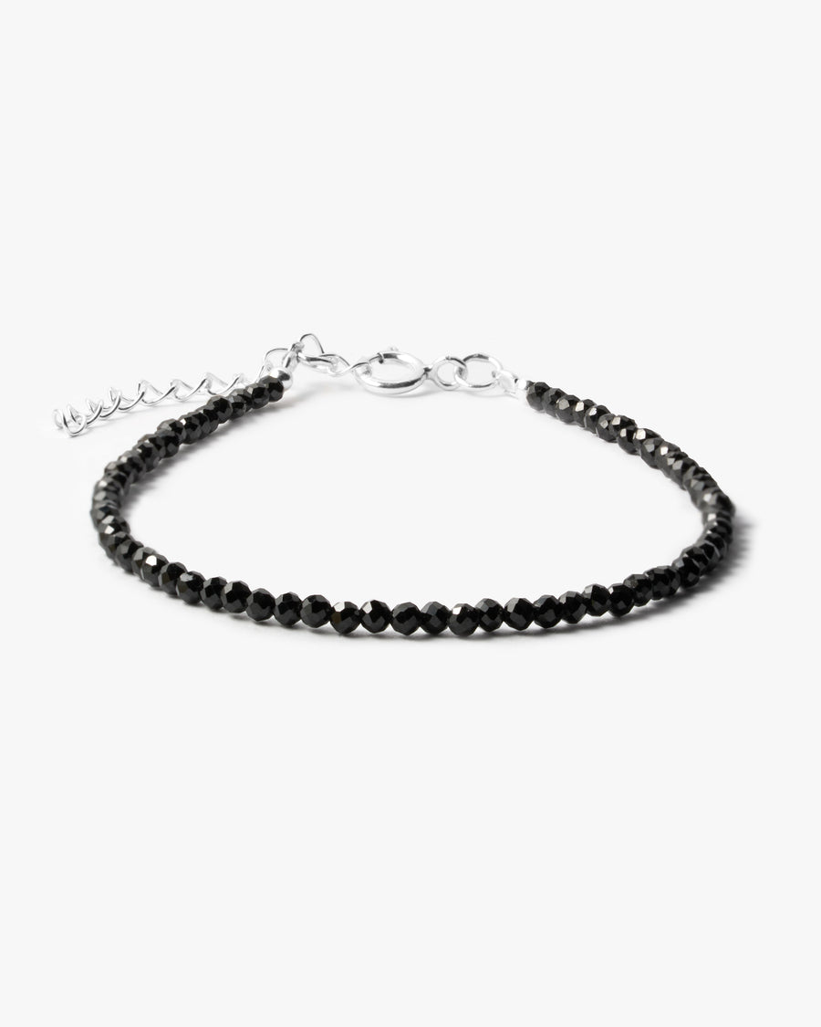 Bracelet à facettes en Spinelle Noir