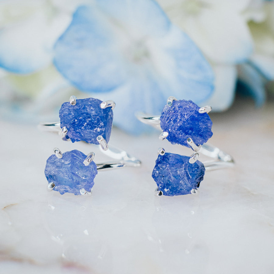 Bague double en tanzanite