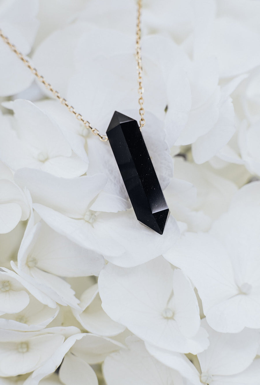 Collier à pointe d'onyx noir 14K