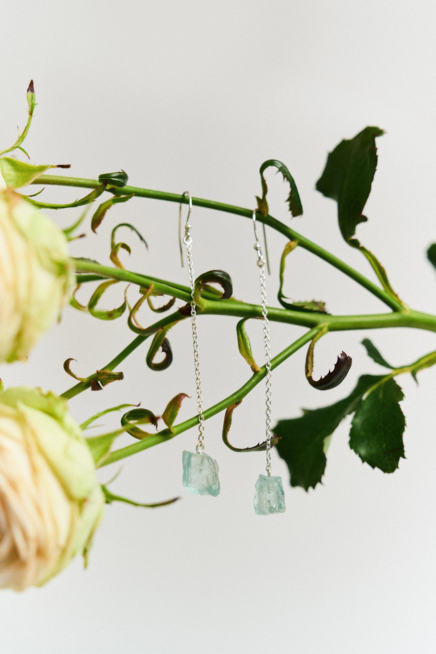 Aquamarine drop hook earrings