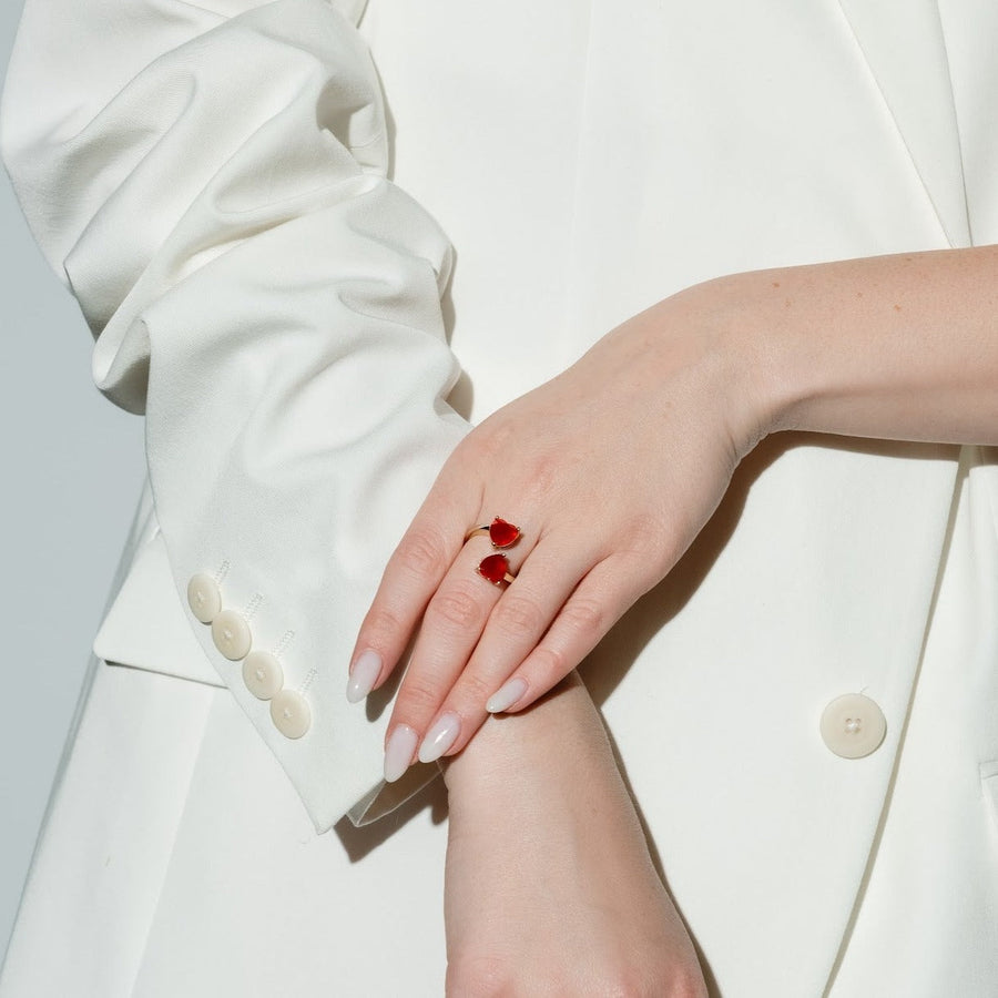 Carnelian heart ring