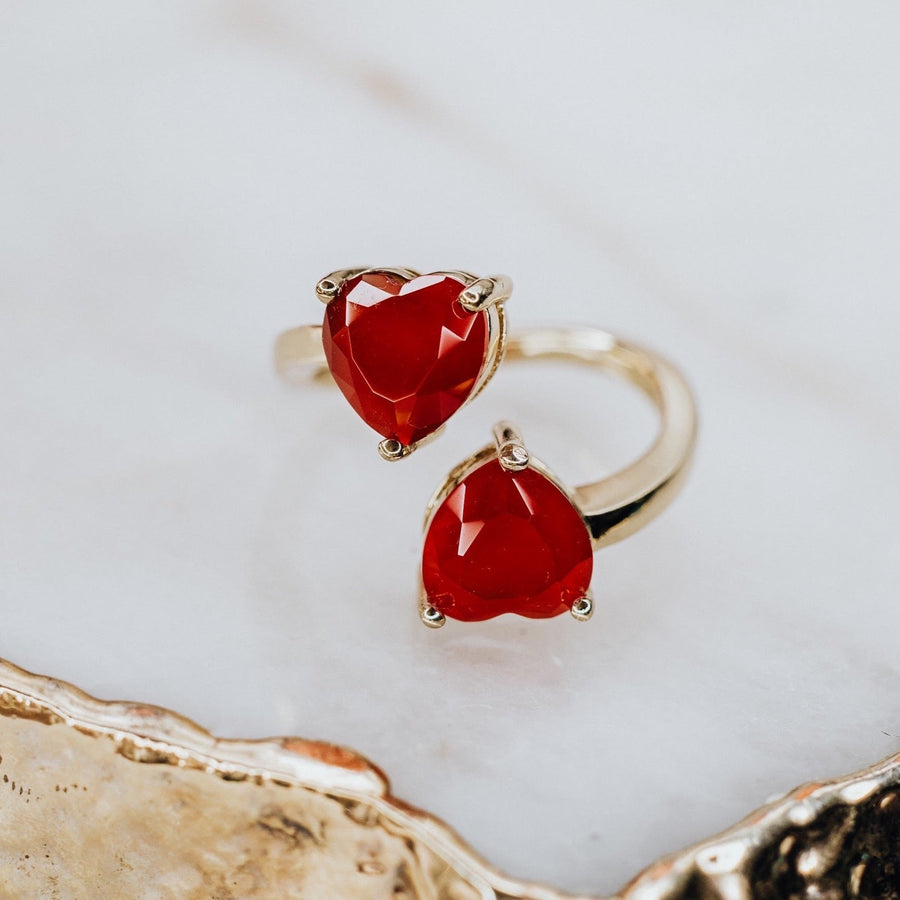 Carnelian heart ring
