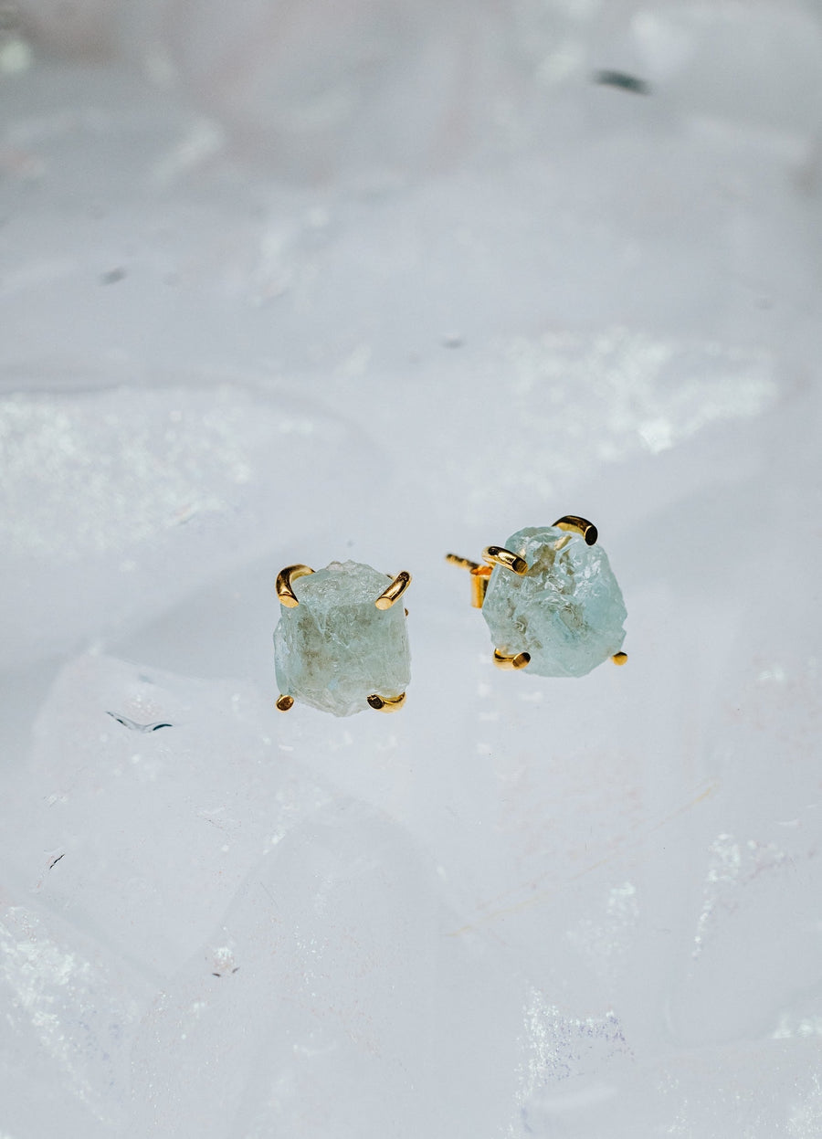 Aquamarine stud earrings