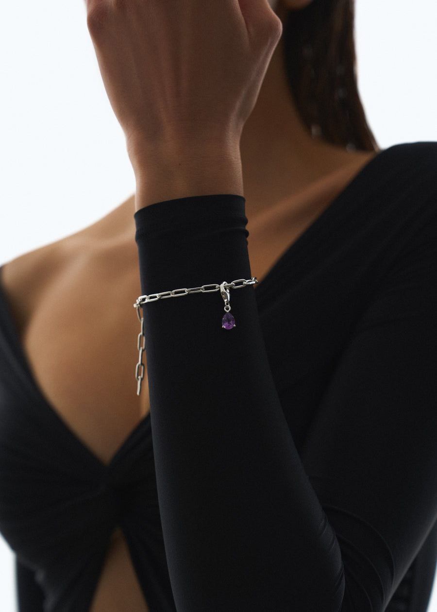 Charm en Argent et Améthyste