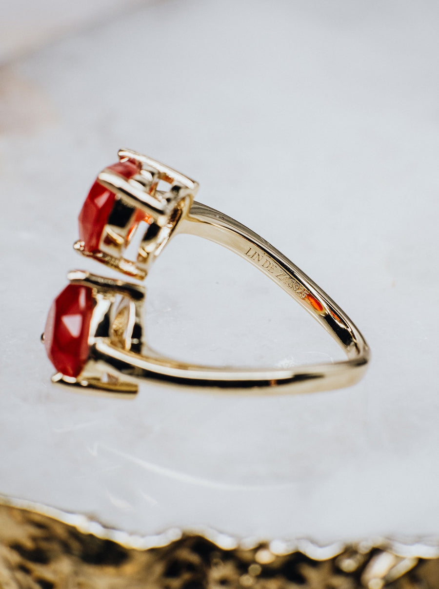 Carnelian heart ring