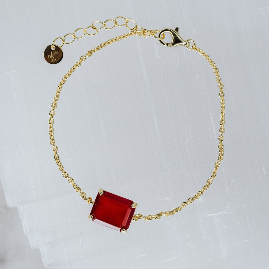 Carnelian 14K rectangular bracelet