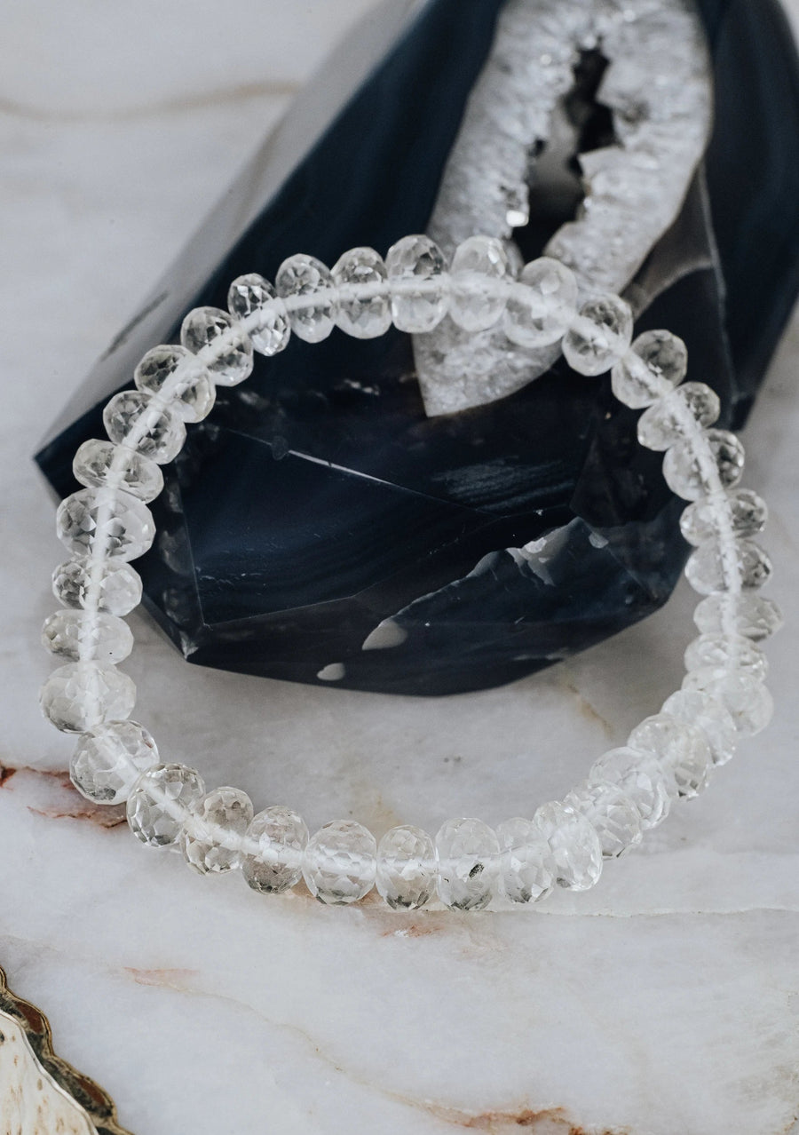 Bracelet à facettes en quartz clair