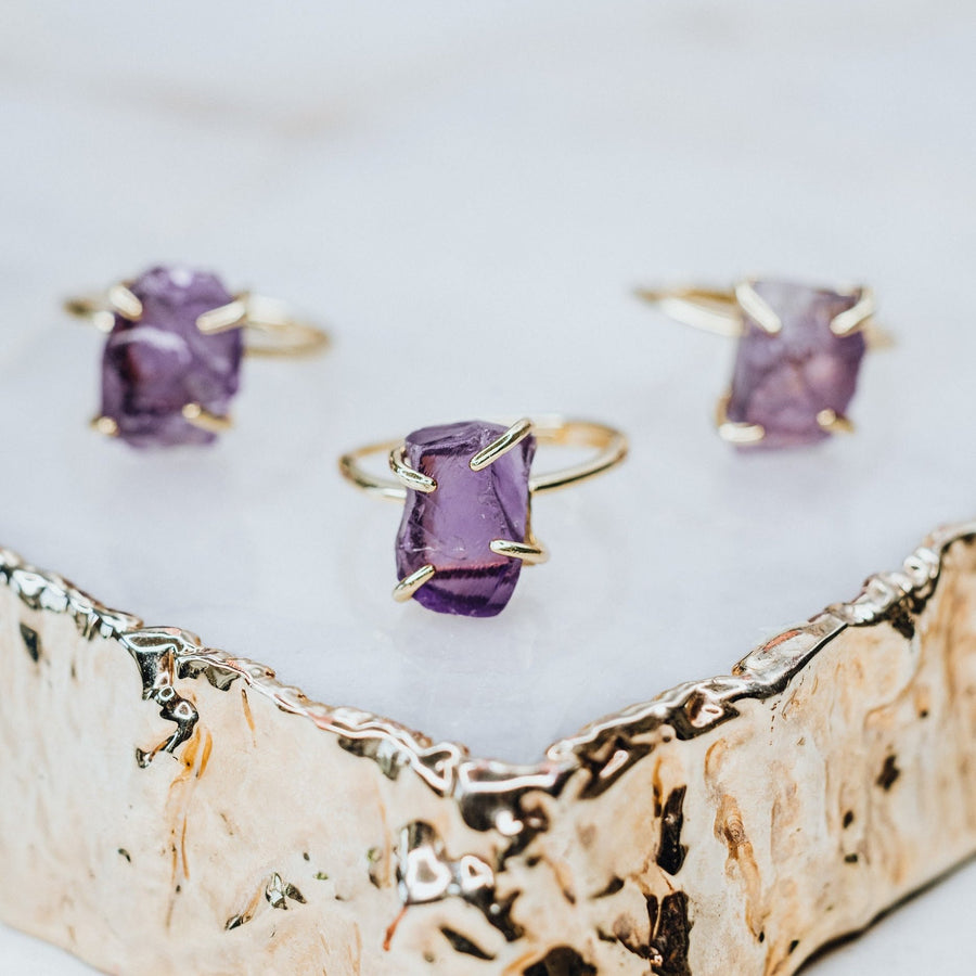 Amethyst adjustable ring