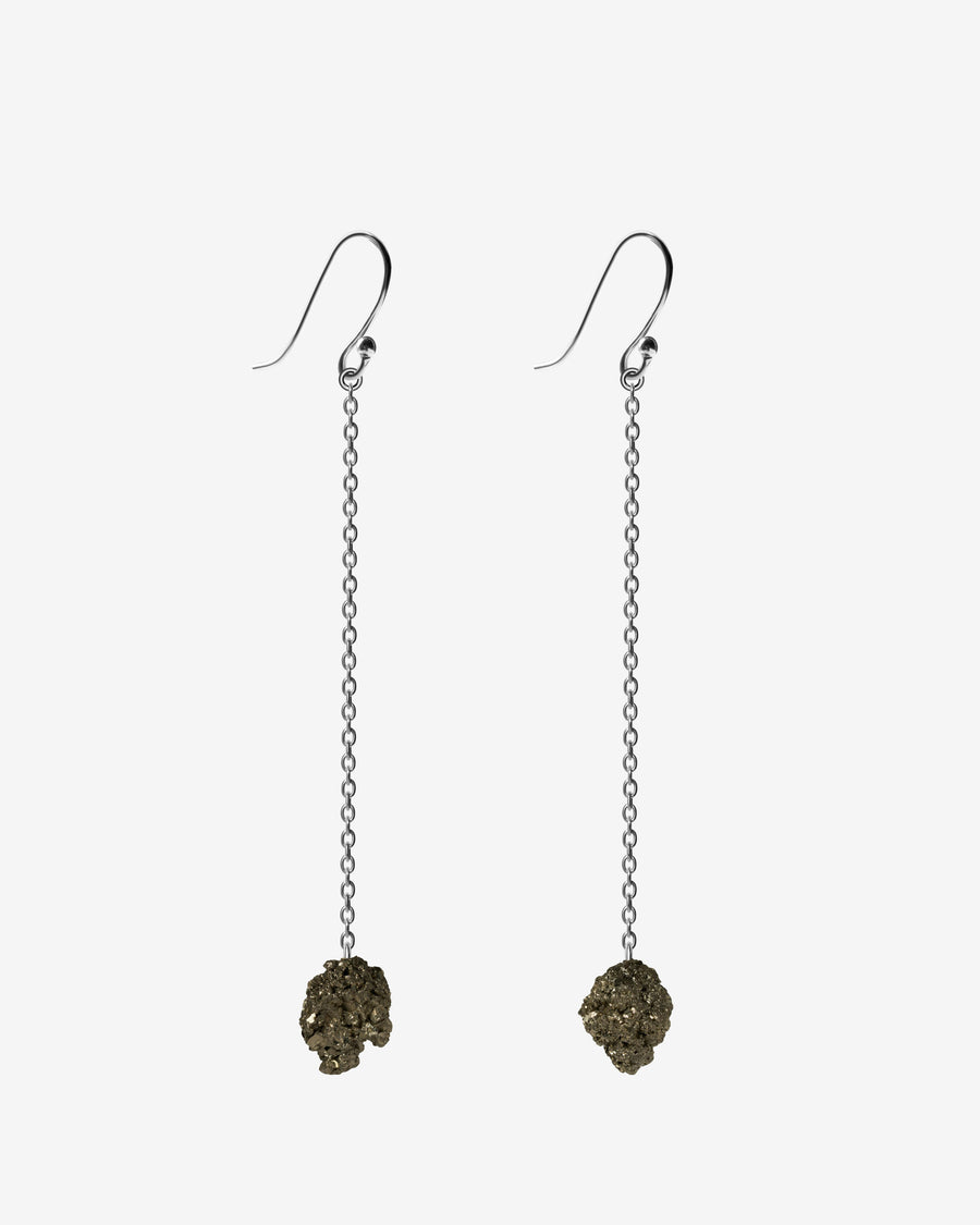 Pyrite drop hook earrings