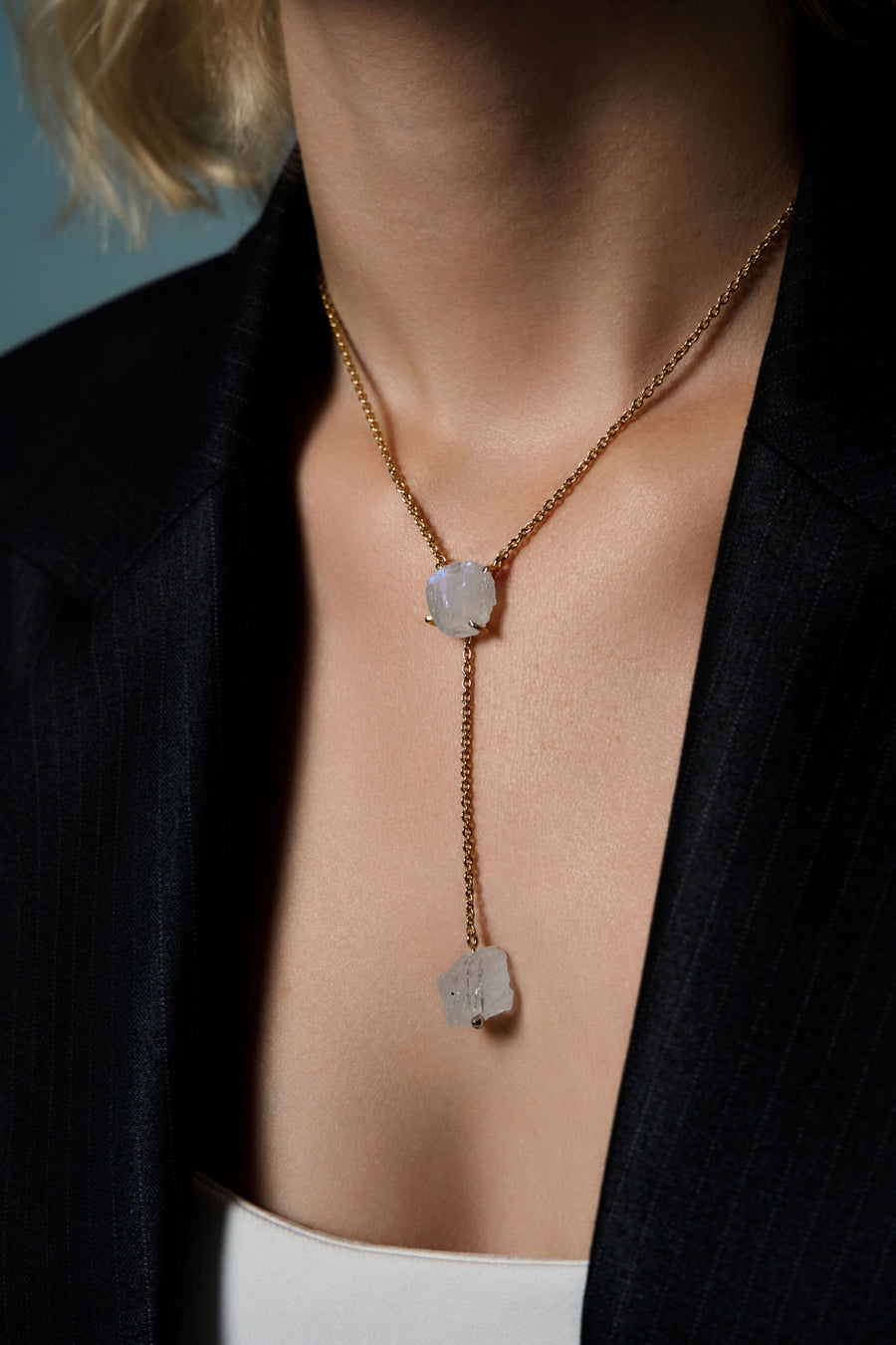 Moonstone drop necklace