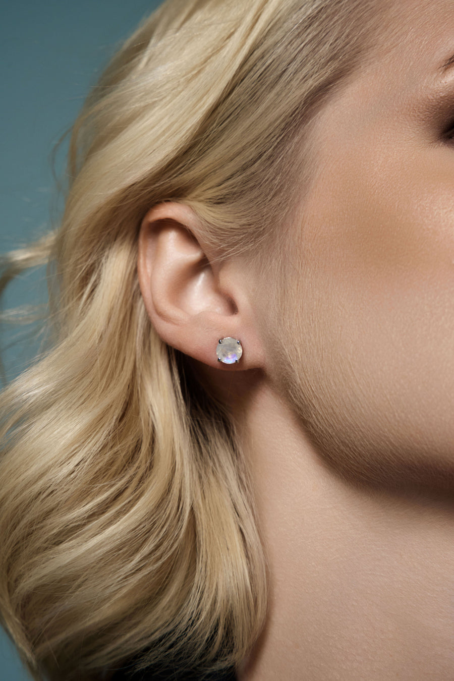 Boucles d'oreilles rondes en pierre de lune