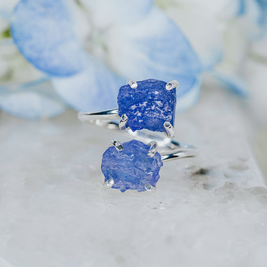 Bague double en tanzanite
