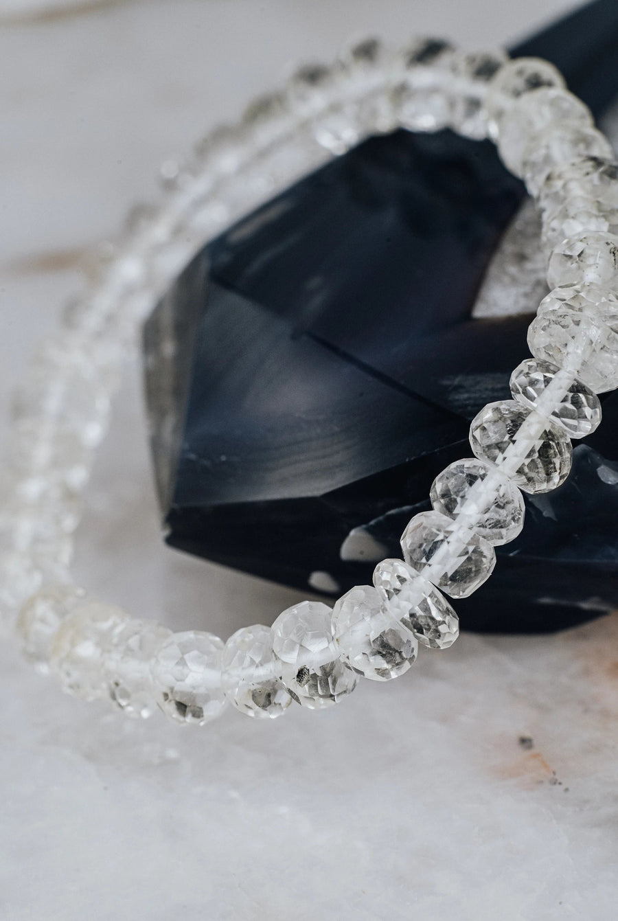 Bracelet à facettes en quartz clair