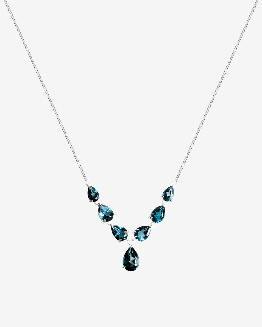 London blue topaz teardrop necklace
