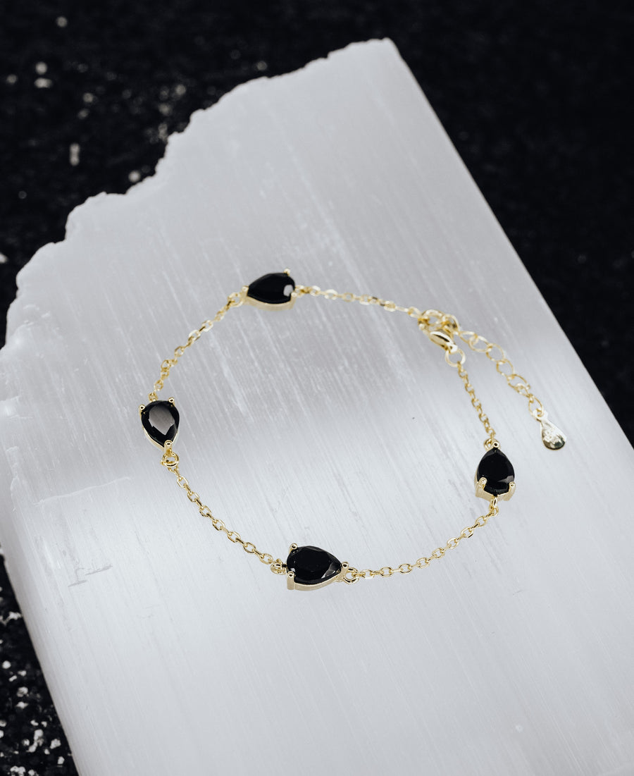 Bracelet Larme en Onyx Noir