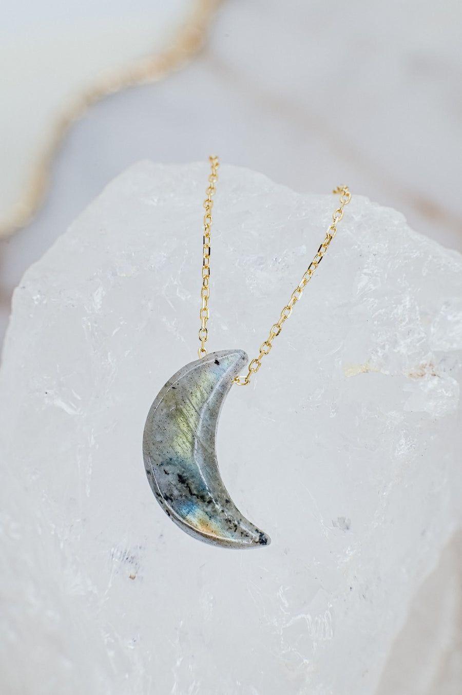 Labradorite moon necklace