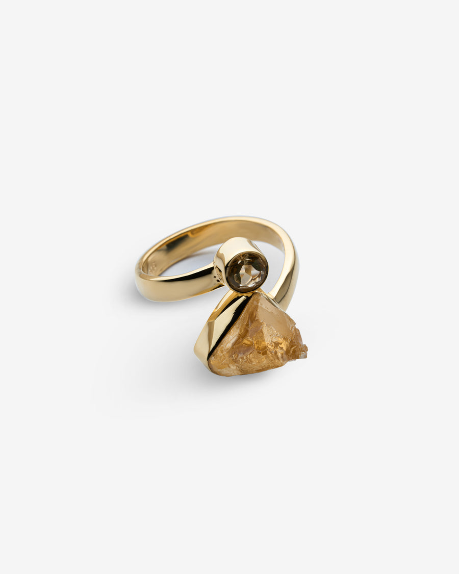 Bague double composée en Citrine 18K