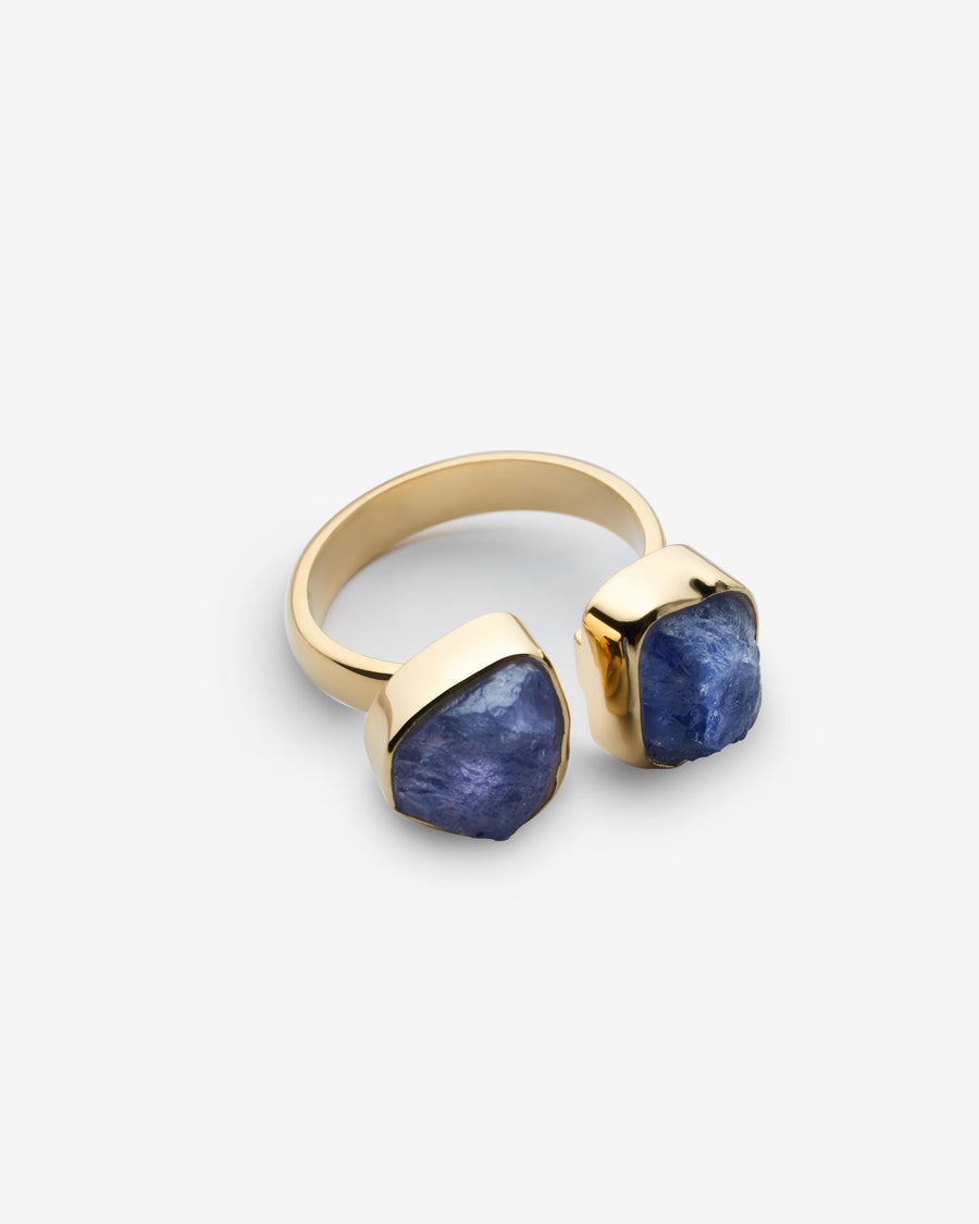Tanzanite double 18K gold plated ring