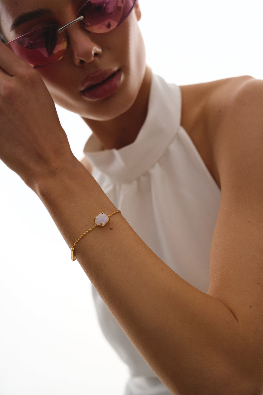 Bracelet d'Intention en Pierre de Lune « NOUVELLE VIE » 18K