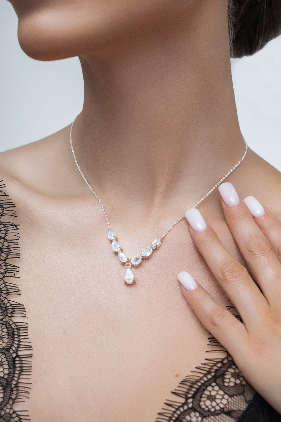 Moonstone teardrop necklace