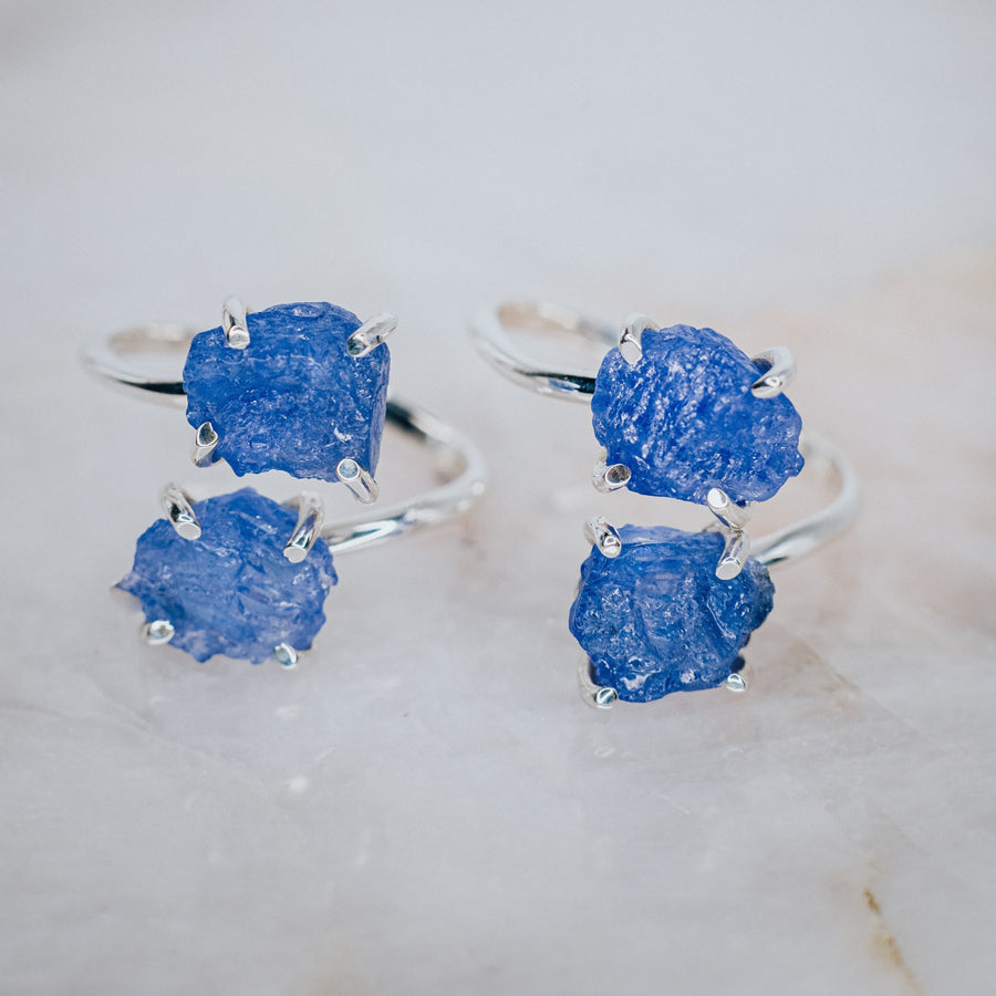 Bague double en tanzanite