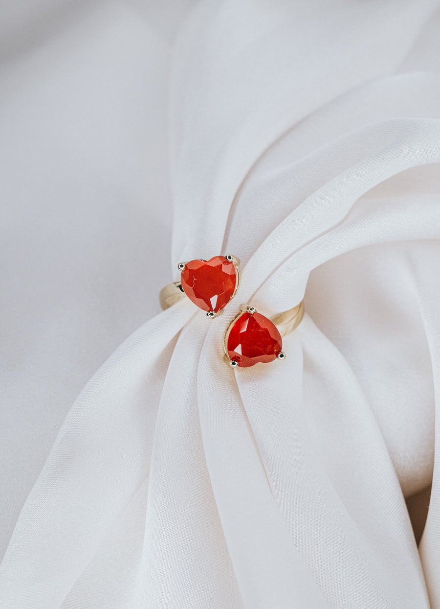Carnelian heart ring