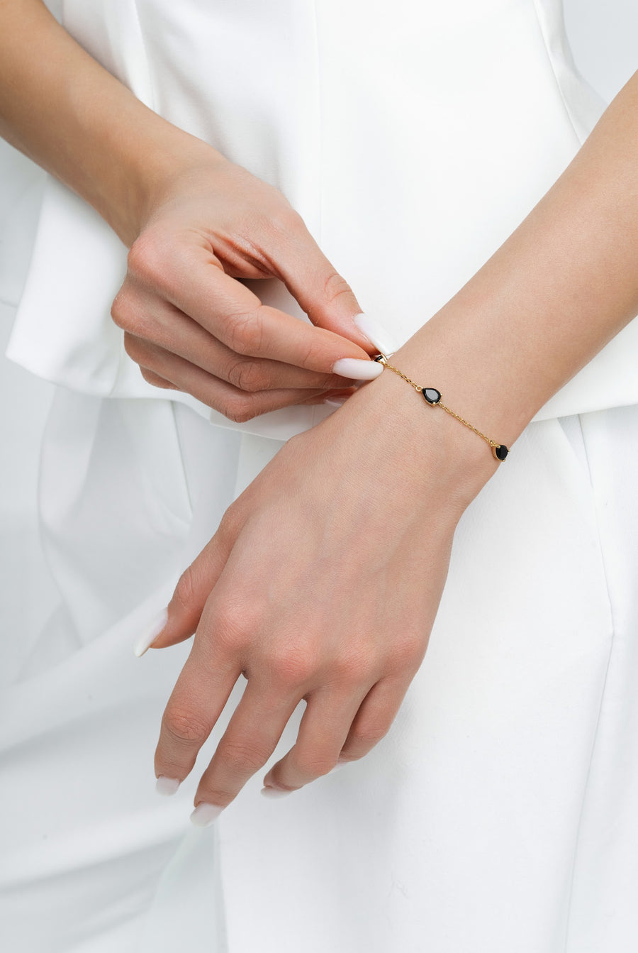 Bracelet Larme en Onyx Noir