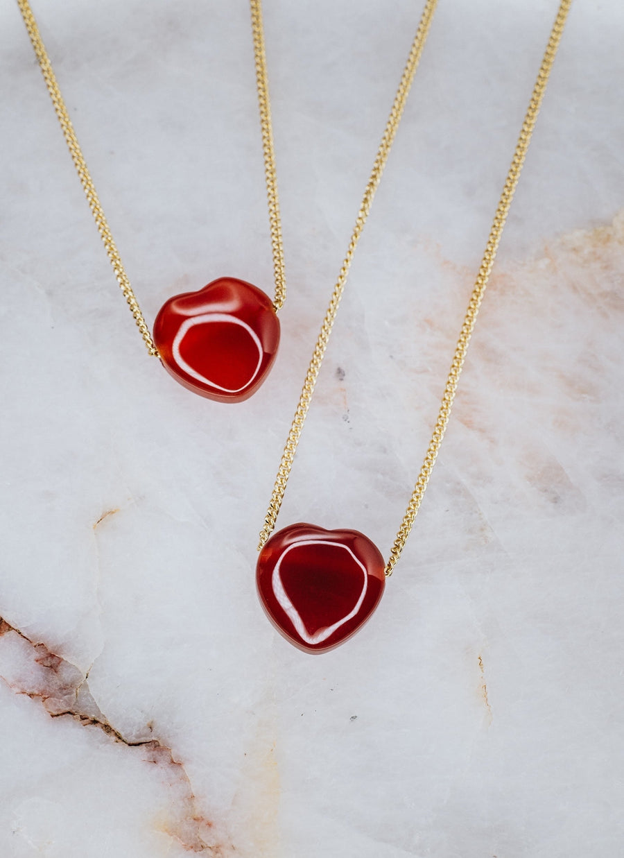Carnelian heart necklace