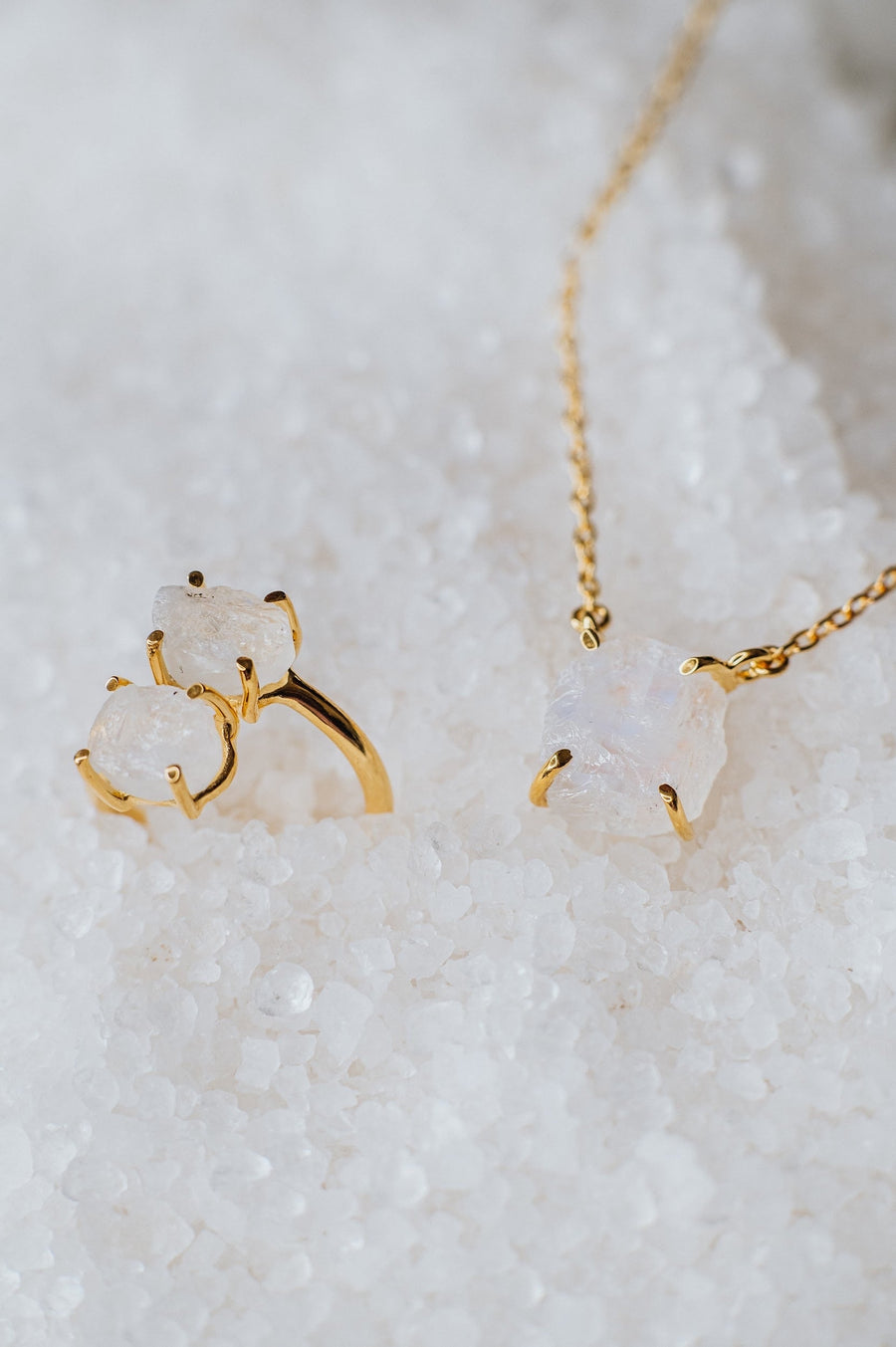 Bague double en pierre de lune