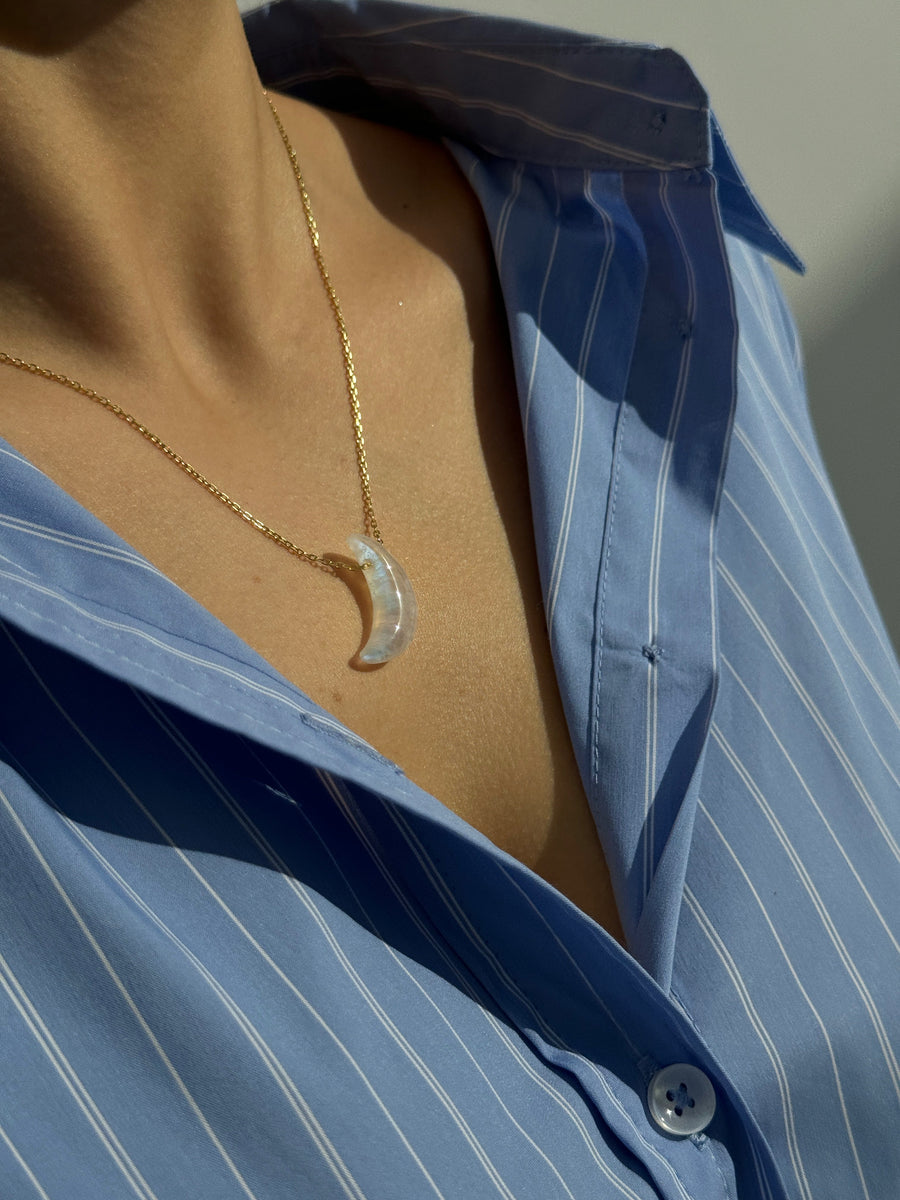 Collier lune en pierre de lune