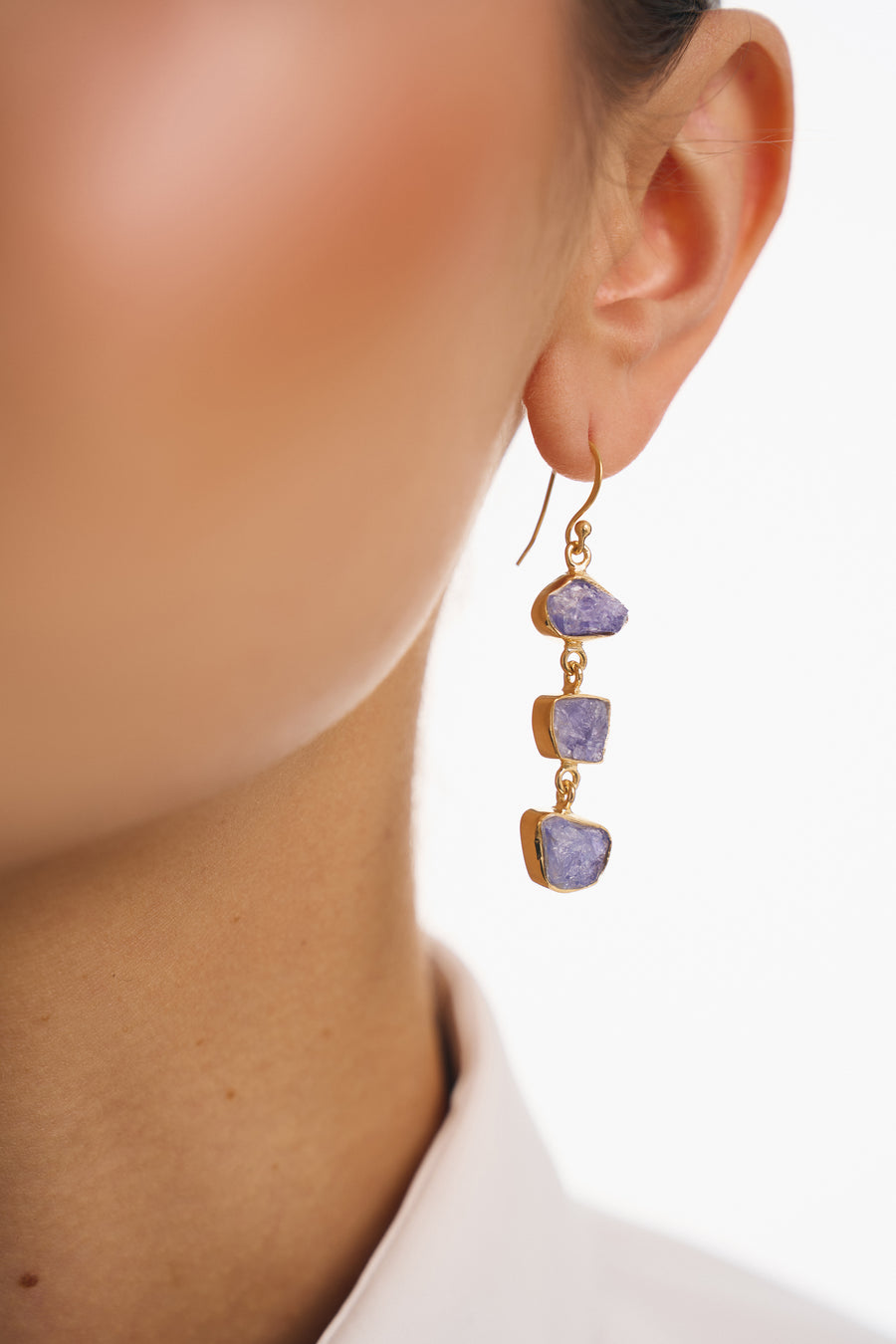 Tanzanite triple 18K earrings