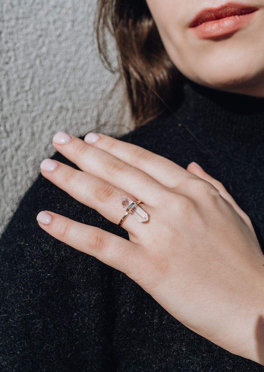 Bague en quartz clair