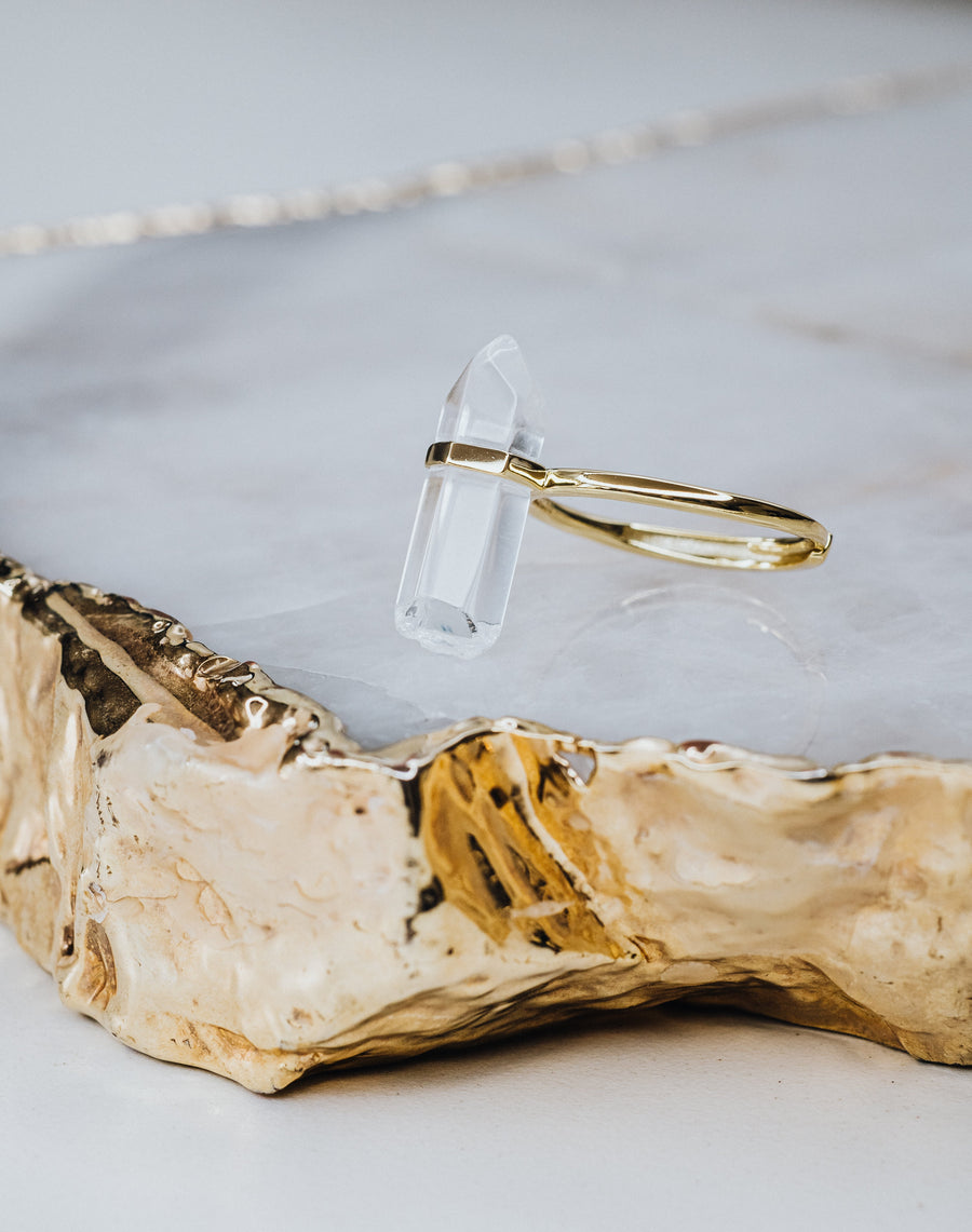 Bague en quartz clair