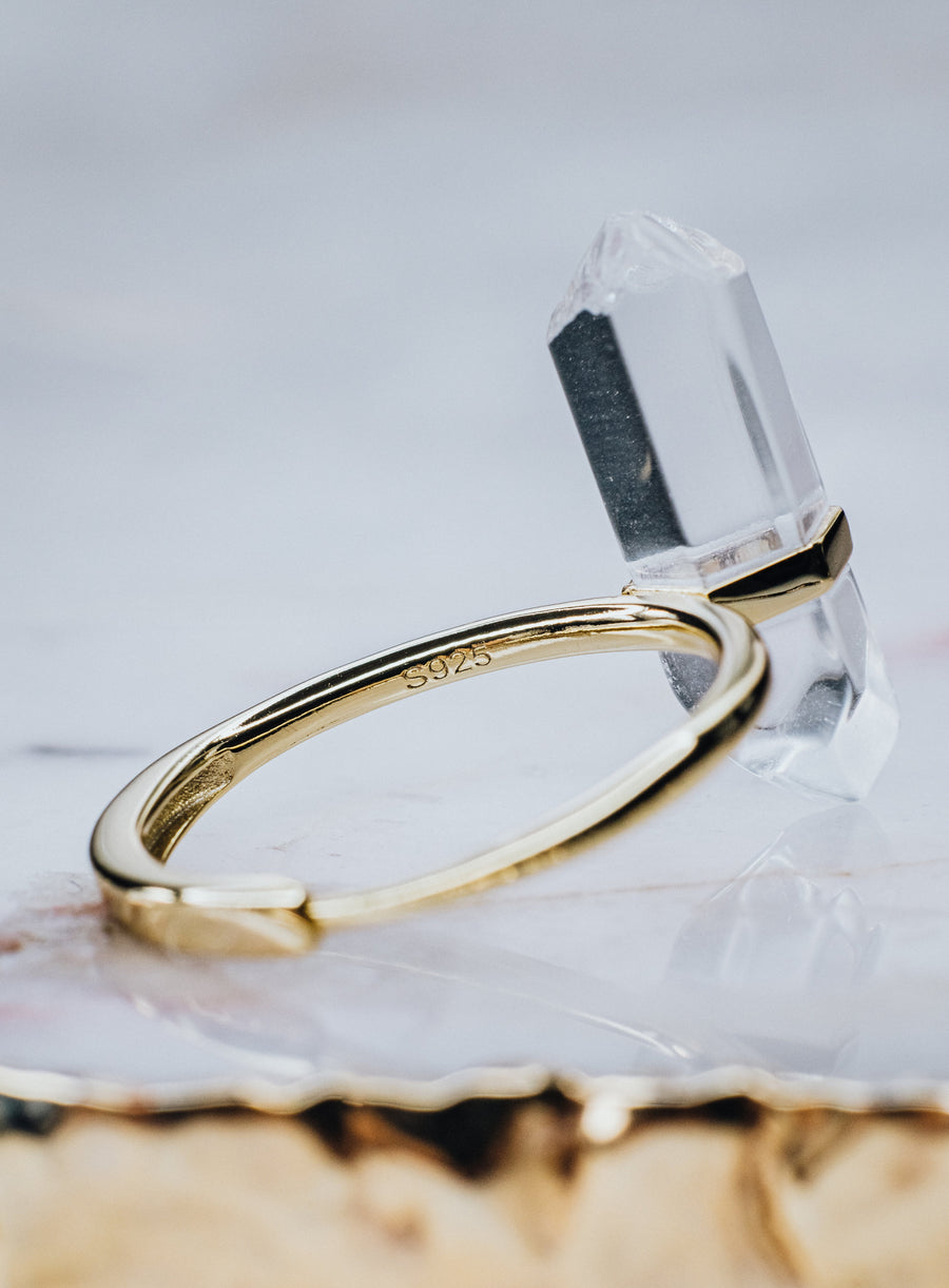 Bague en quartz clair
