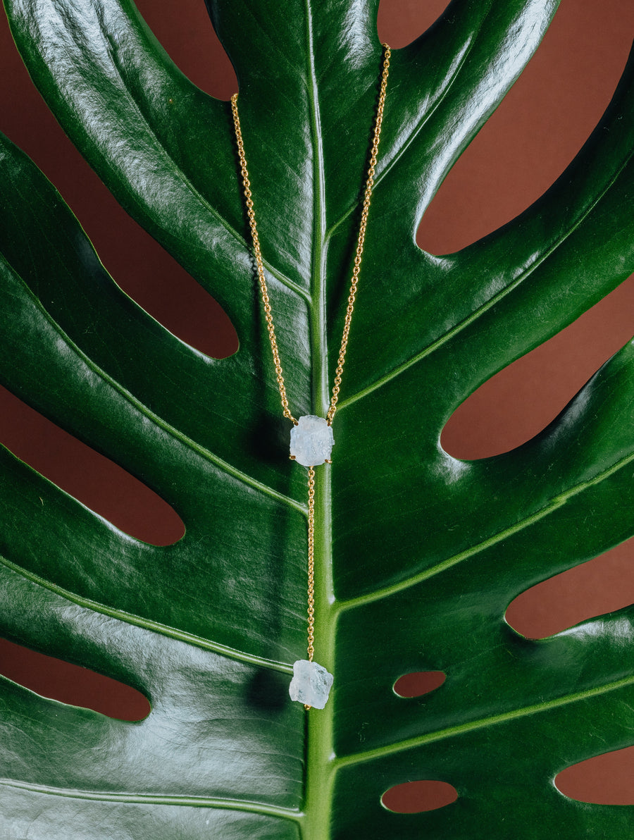 Moonstone drop necklace