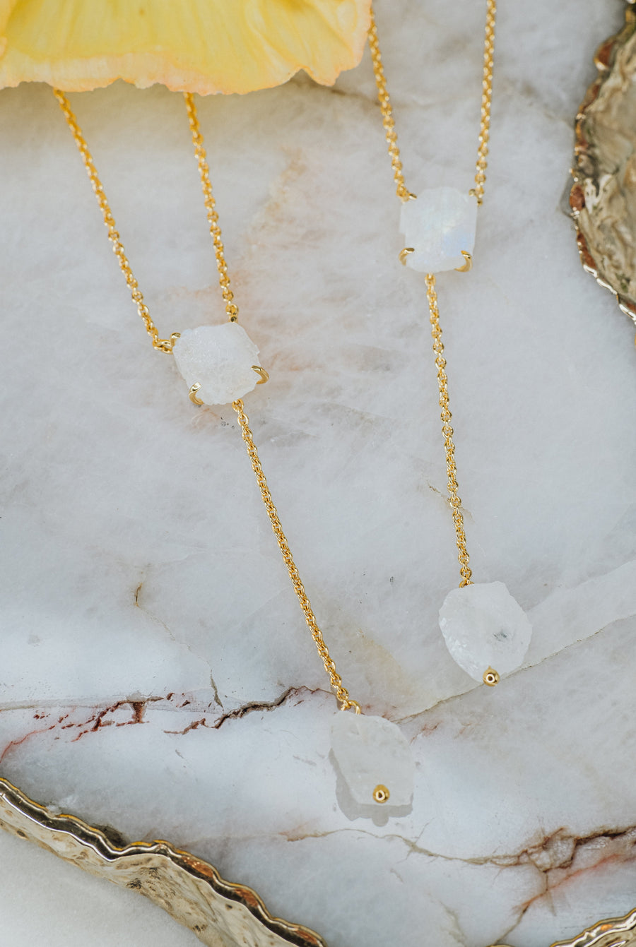 Moonstone drop necklace
