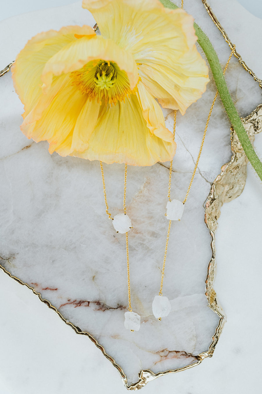 Moonstone drop necklace